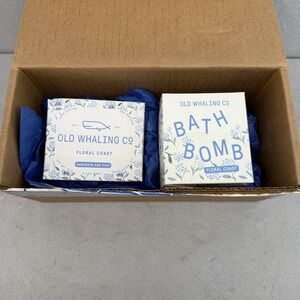 Old Whaling Co Floral Coast Duo Bar Soap &‎ Bath Bomb Gift Set Hydrangea New